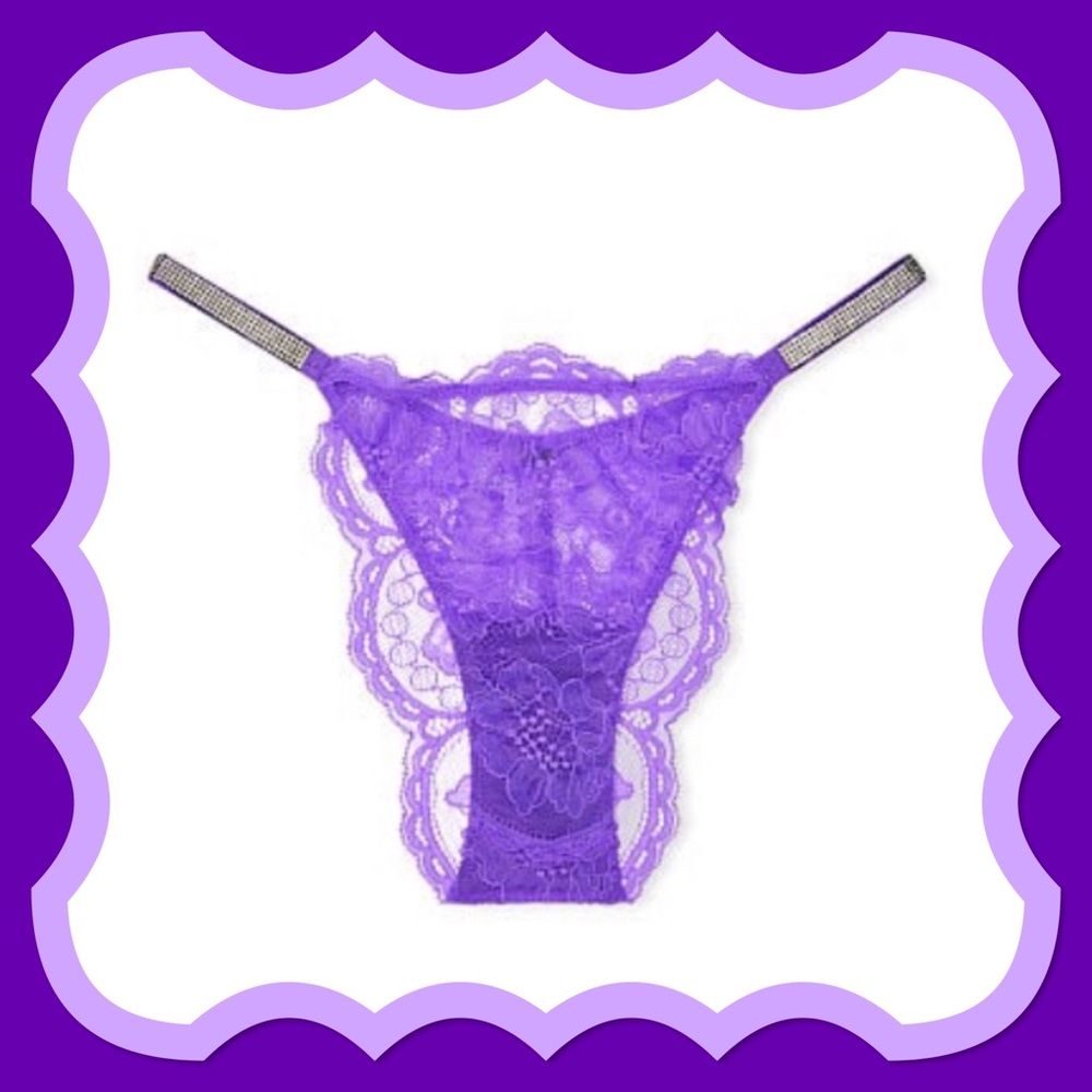 Purple Lace Brazilian Panty shine strap Victoria's Secret